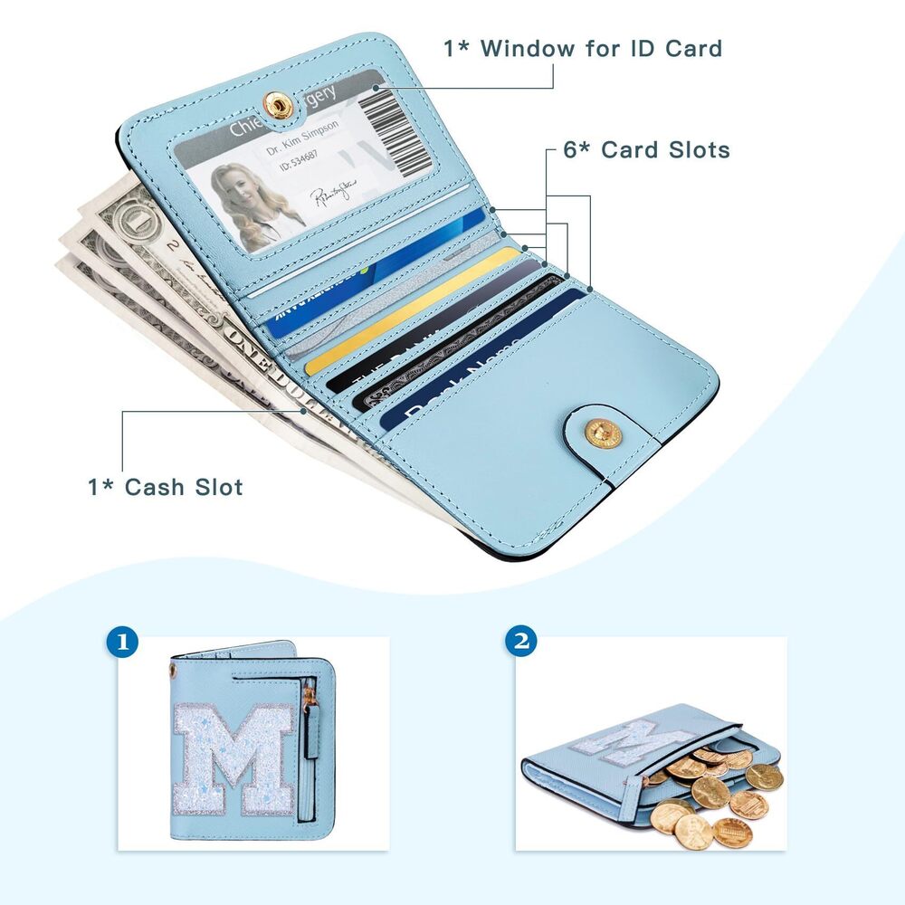 7873 Initial Rfid Wallet Small Teenager Girl Travel Daily Essentials, Mini View 4